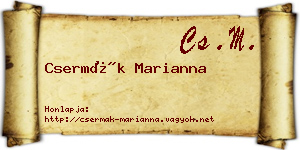 Csermák Marianna névjegykártya